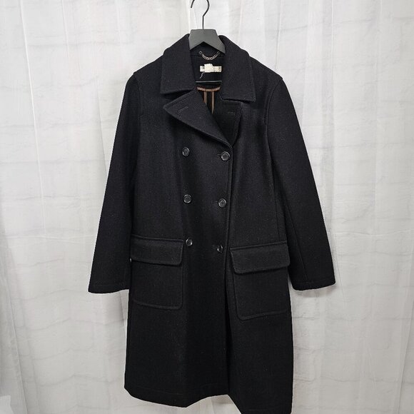 Vintage J. Crew Black Pea Car Coat Wool Blend Preppy Military Winter M - Picture 9 of 14
